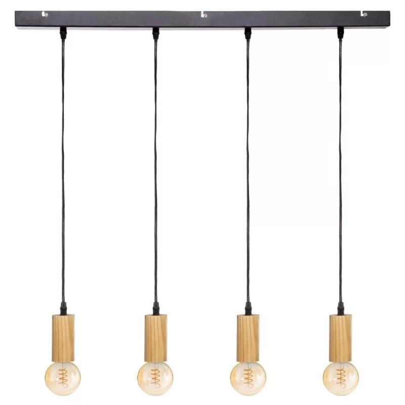 Ceiling Light Atmosphera Ays 110 x 100 x 6 cm Black Metal Wood 240 V 25 W 220-240 V