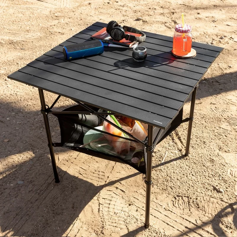 Folding Camping Table with Basket and Cover...