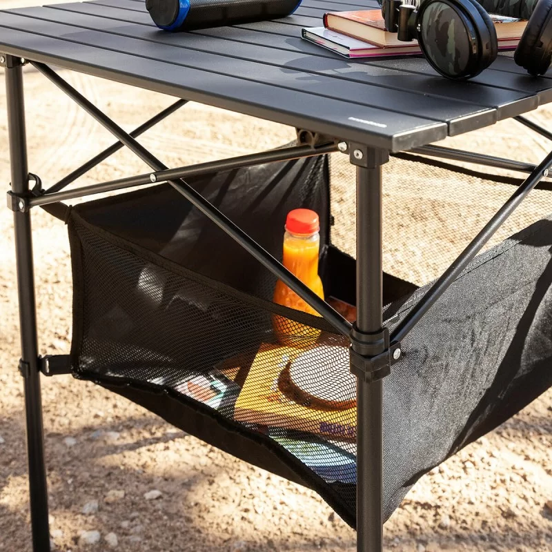 Folding Camping Table with Basket and Cover...