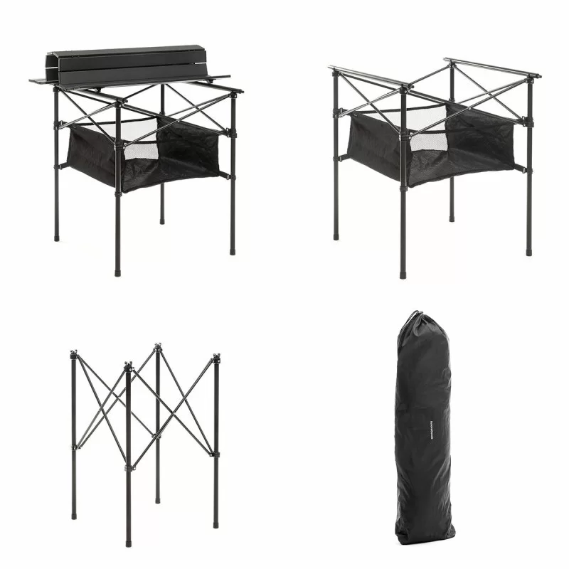 Folding Camping Table with Basket and Cover...