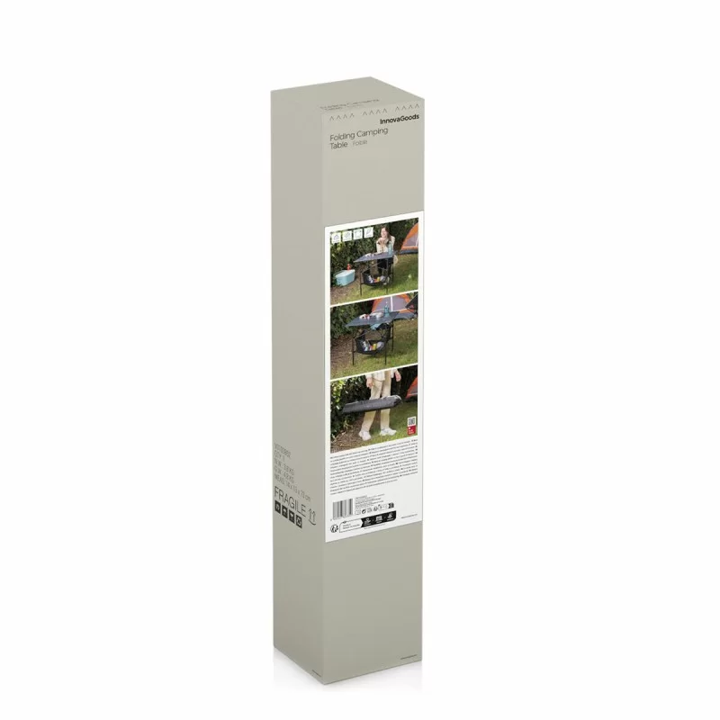 Folding Camping Table with Basket and Cover...