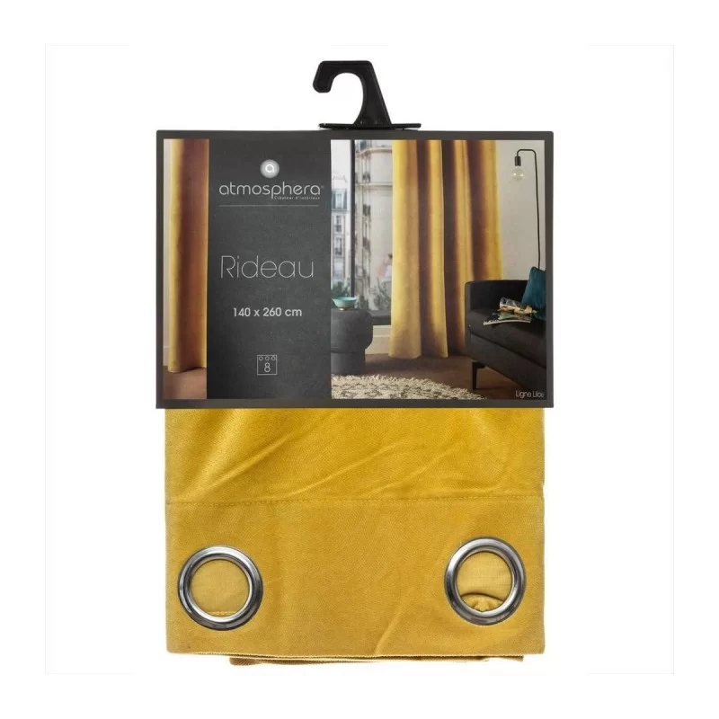 Curtain Atmosphera Lilou Polyester Mustard (140...
