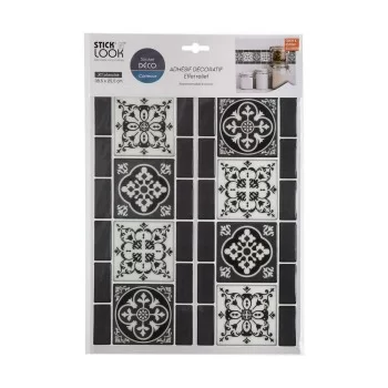 Stickers Atmosphera Ornamental Tile Black 2 Units (30,5 x... 2