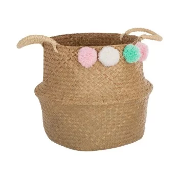 Multi-purpose basket Atmosphera Children's wicker Pompoms...