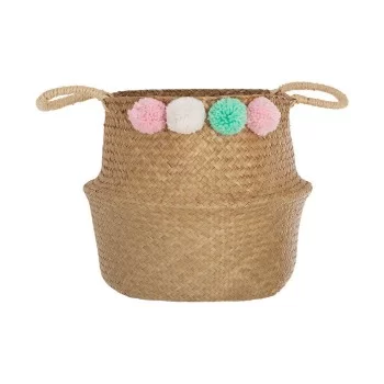 Multi-purpose basket Atmosphera Children's wicker Pompoms... 2