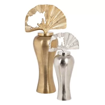 Vase 14 x 14 x 43 cm Metal Silver 2