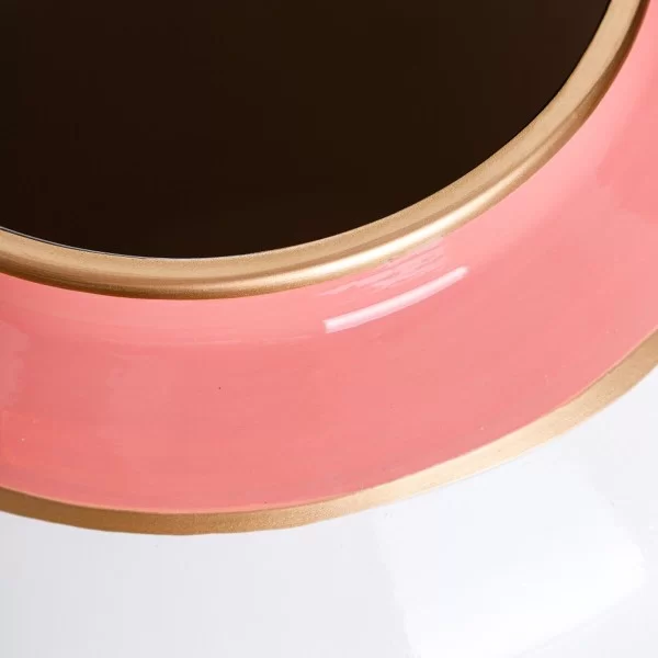 Vase Ceramic Coral White Flamingo 36 x 36 x 48 cm