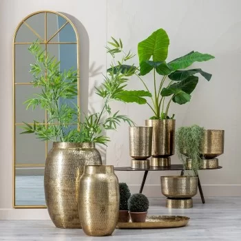 Vase 46 x 46 x 64 cm Golden Aluminium (2 Units) 2