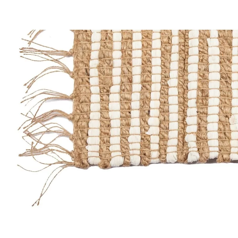 Carpet White Natural Stripes 60 x 1 x 90 cm (12...