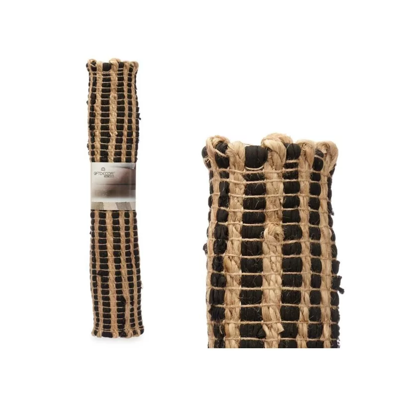 Carpet Black Natural Stripes 60 x 1 x 90 cm (12...