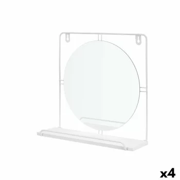 Mirror with Mounting Bracket White Metal MDF Wood 33,7 x...