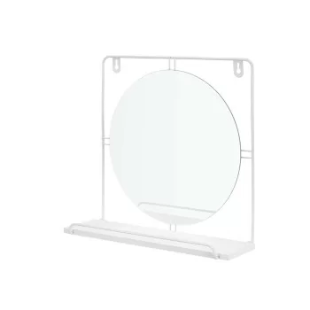 Mirror with Mounting Bracket White Metal MDF Wood 33,7 x... 2