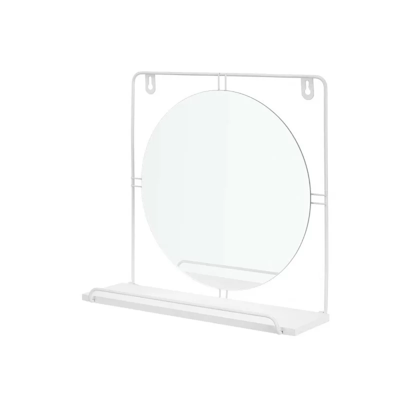 Mirror with Mounting Bracket White Metal MDF...
