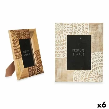 Photo frame White Brown Mango wood Mandala 22,3 x 28 x...