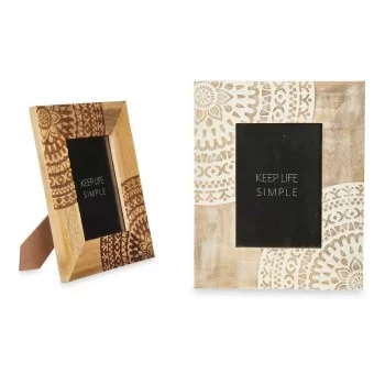 Photo frame White Brown Mango wood Mandala 22,3 x 28 x... 2
