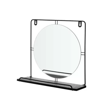 Mirror with Mounting Bracket Black Metal MDF Wood 33,7 x... 2