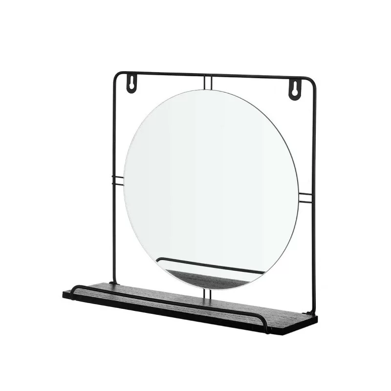 Mirror with Mounting Bracket Black Metal MDF...