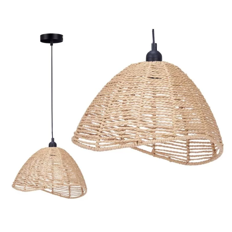 Ceiling Light Natural Rattan 60 W Cone-shaped...