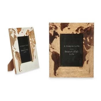Photo frame White Brown Mango wood World Map 22,3 x 28 x... 2