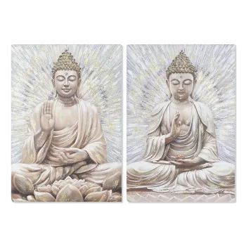Painting Home ESPRIT Buddha Oriental 70 x 3 x 100 cm (2...