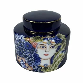 Vase DKD Home Decor Face Porcelain Blue Multicolour 17 x...
