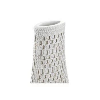 Vase DKD Home Decor White Resin Modern 14 x 7 x 37 cm 2