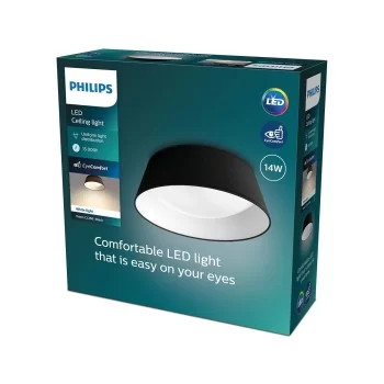 Ceiling Light Philips Plafón 14W Black Metal/Plastic (34...