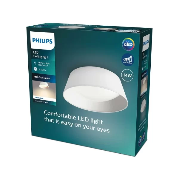 Ceiling Light Philips Dawn 14W White Metal/Plastic (34 x 12 x 34 cm) (3000 K)