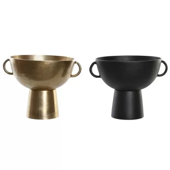 Vase DKD Home Decor 34 x 28 x 26 cm Black Golden...