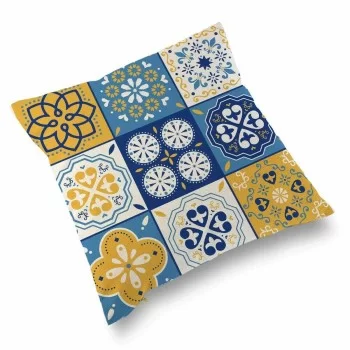 Cushion with Filling Versa Mosaic Yellow Polyester (15 x...