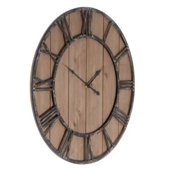 Wall Clock Natural Black 60 x 4 x 60 cm DMF 2