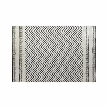 Carpet DKD Home Decor Black Zigzag White (120 x 180 x 0,7...