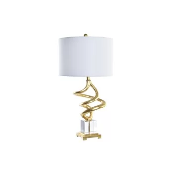 Desk lamp DKD Home Decor White Golden Resin Crystal 50 W...