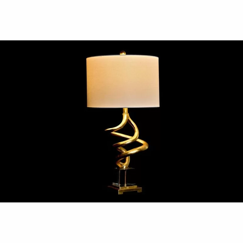 Desk lamp DKD Home Decor White Golden Resin...