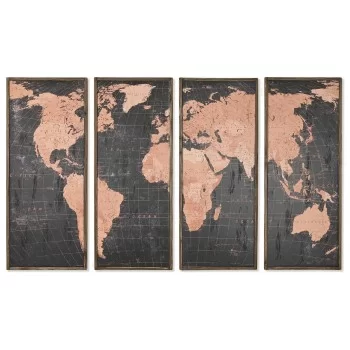 Set of 4 pictures DKD Home Decor World Map Vintage 200 x...