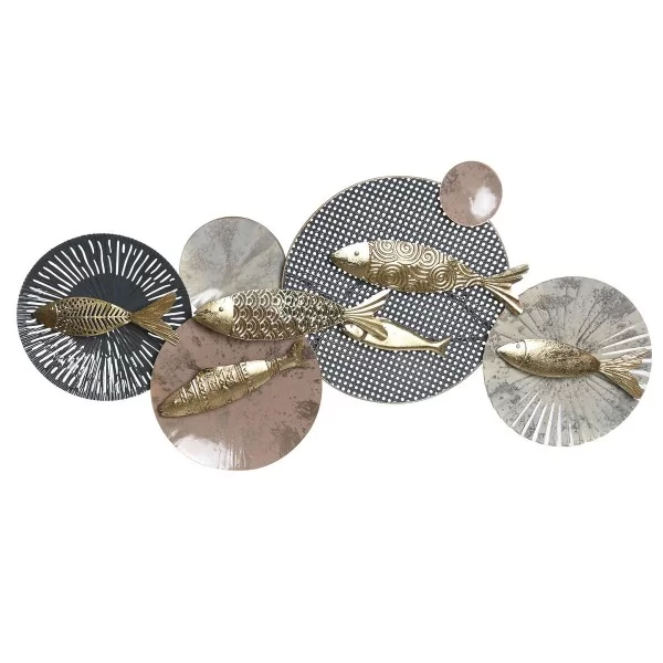 Wall Decoration DKD Home Decor Metal Multicolour Fish (134 x 10 x 66 cm)