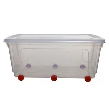 Storage Box with Wheels Archivo 2000 Transparent Plastic...