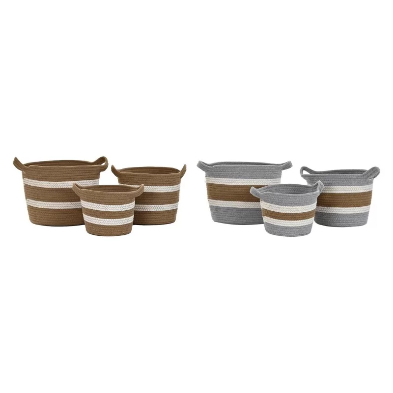 Basket set DKD Home Decor 33 x 33 x 26 cm...