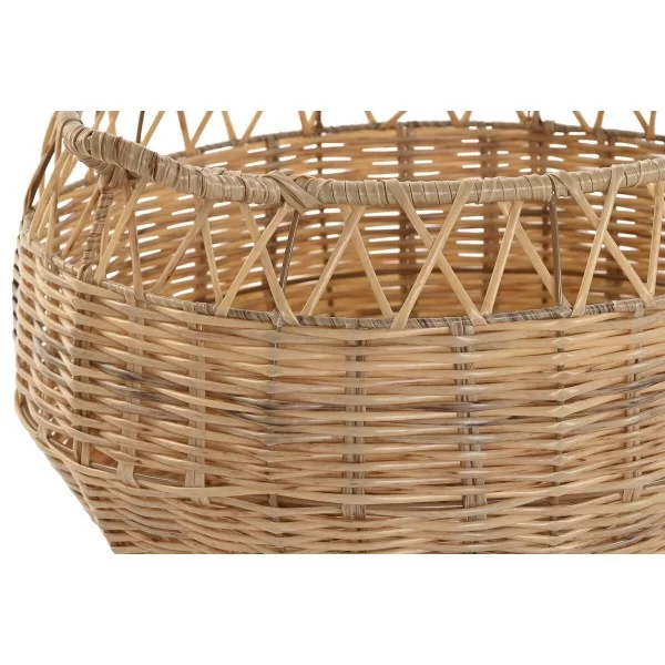 Basket set DKD Home Decor Natural Metal PE (38 x 38 x 27 cm)