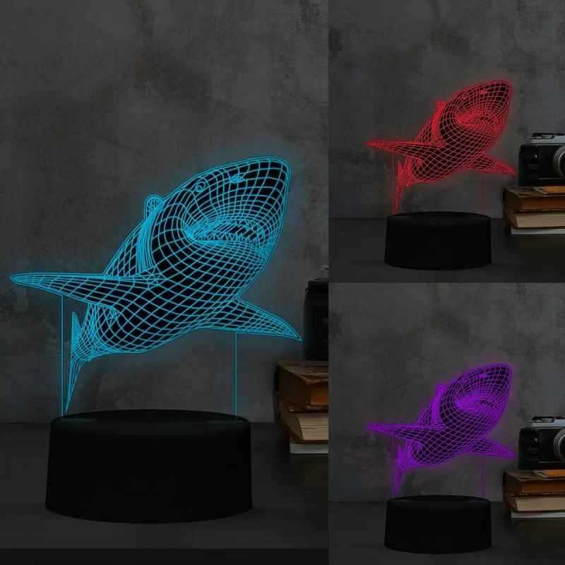 LEDlamp iTotal 3D Shark 12,1 x 4 x 20,7 cm...