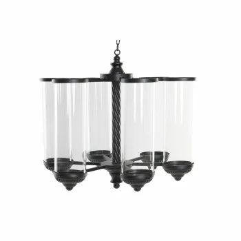 Candleholder DKD Home Decor Black Metal Crystal (53 x 53...