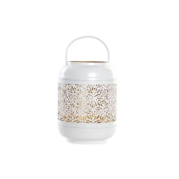 Lantern DKD Home Decor White Orange Golden Aluminium...