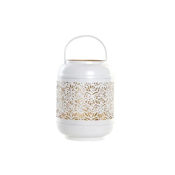 Lantern DKD Home Decor White Orange Golden Aluminium Plastic 15 x 15 x 20 cm