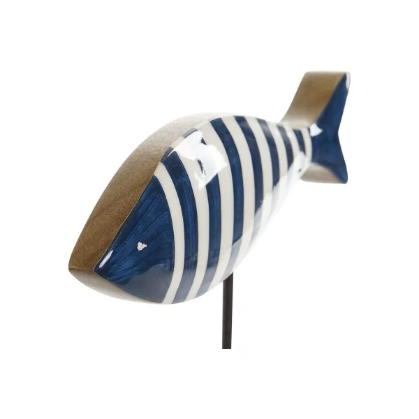 Decorative Figure Home ESPRIT Blue White Natural Fish Mediterranean 25 x 5 x 22 cm (2 Units)