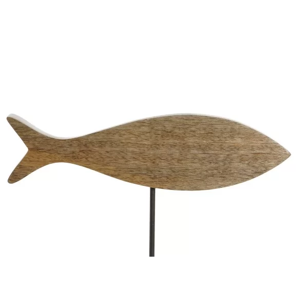 Decorative Figure Home ESPRIT Blue White Natural Fish Mediterranean 25 x 5 x 22 cm (2 Units)