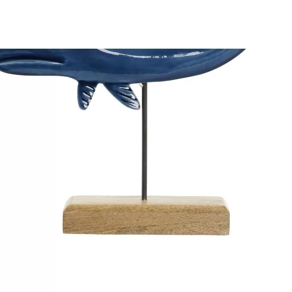 Decorative Figure Home ESPRIT Blue Natural Whale 30 x 5 x 26 cm