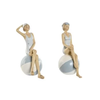 Decorative Figure Home ESPRIT White Sky blue...
