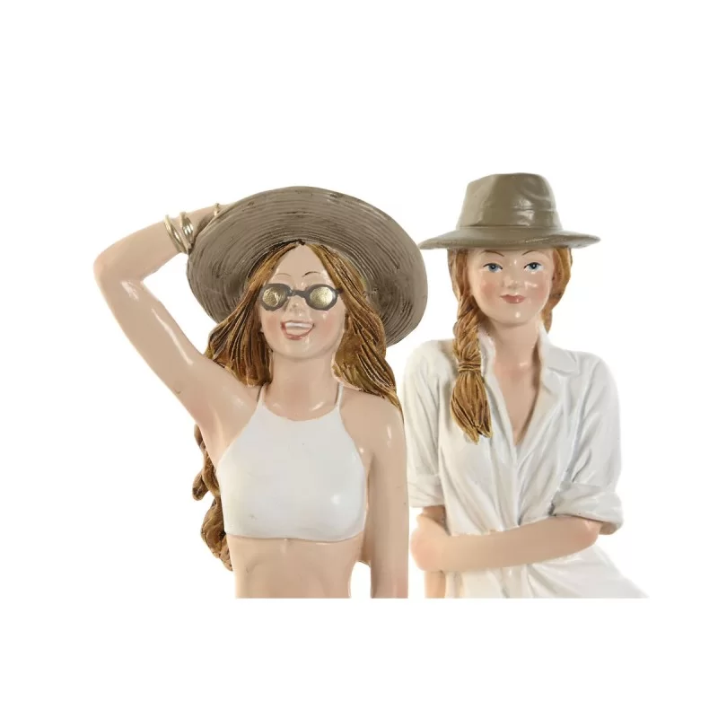 Decorative Figure Home ESPRIT White Beige Lady...