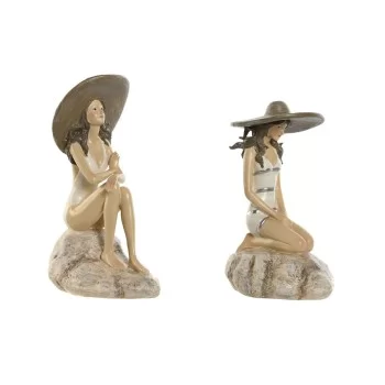 Decorative Figure Home ESPRIT White Beige Lady...