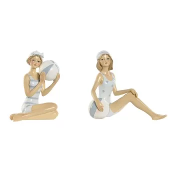 Decorative Figure Home ESPRIT White Sky blue...